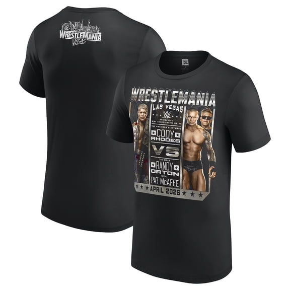 Men's Black WrestleMania 42 Cody Rhodes vs. Randy Orton T-Shirt