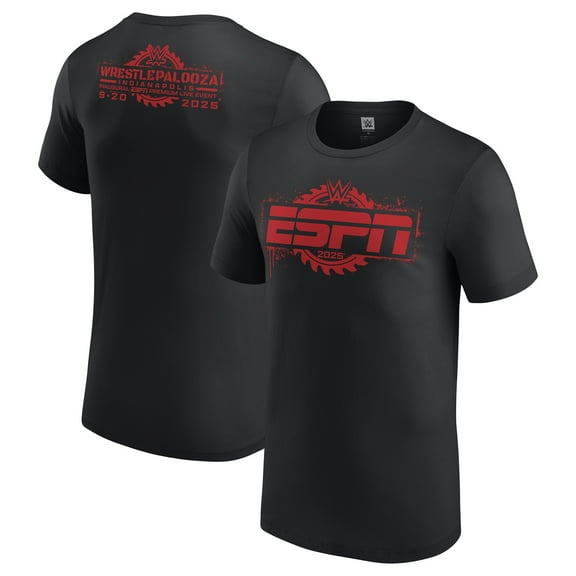 Men's Black WrestlePalooza 2025 ESPN T-Shirt