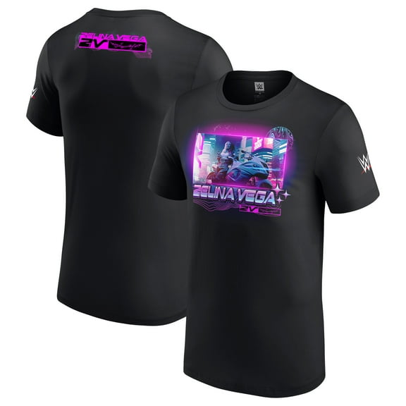 Men's Black Zelina Vega Neon Style T-Shirt