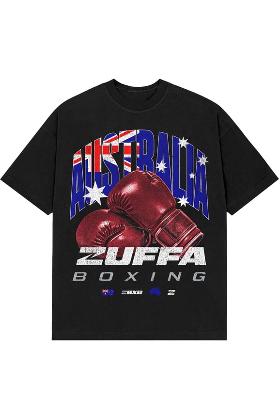 Men's  Black Zuffa Boxing Australia T-Shirt