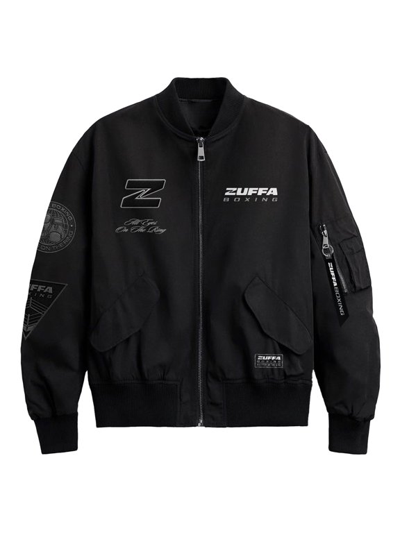 Men's Black Zuffa Boxing Full-Zip Bomber Jacket