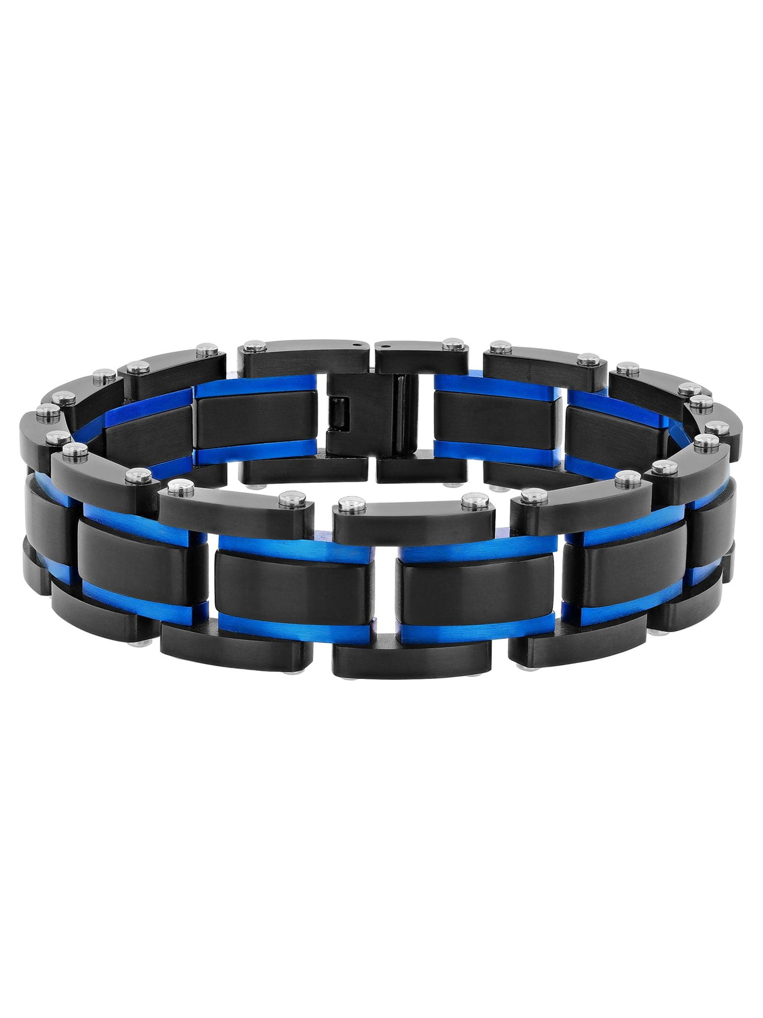 Men's Bracelet Stainless Steel/Blue Ion Plating 9