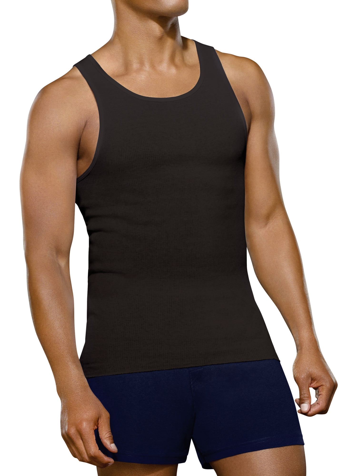 Men's Black and Gray A-Shirts, 4 Pack 