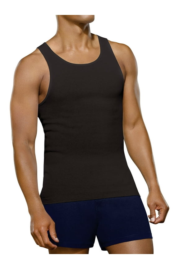 Men's Black and Gray A-Shirts, 4 Pack
