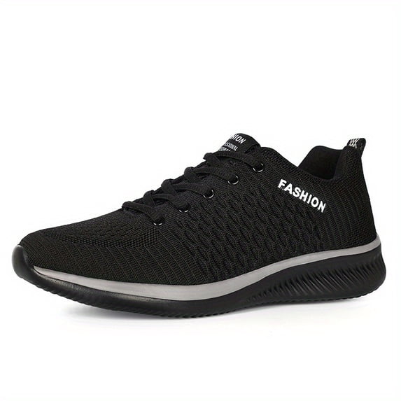 Men's Black and Red Lightweight Breathable Sneakers, Cushioned Non-Slip Running and Walking Shoes for Jogging, Gym Workouts, and Casual Sportswear