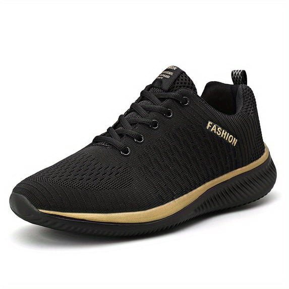 Men's Black and Red Lightweight Breathable Sneakers, Cushioned Non-Slip Running and Walking Shoes for Jogging, Gym Workouts, and Casual Sportswear