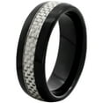 thumbnail image 1 of Men's Black and White Ceramic w/ Carbon Fiber 8MM Wedding Band, 1 of 4