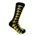 thumbnail image 1 of Men's Black with Bright Yellow Houndstooth Pattern Dress Casual Socks, 1 of 1