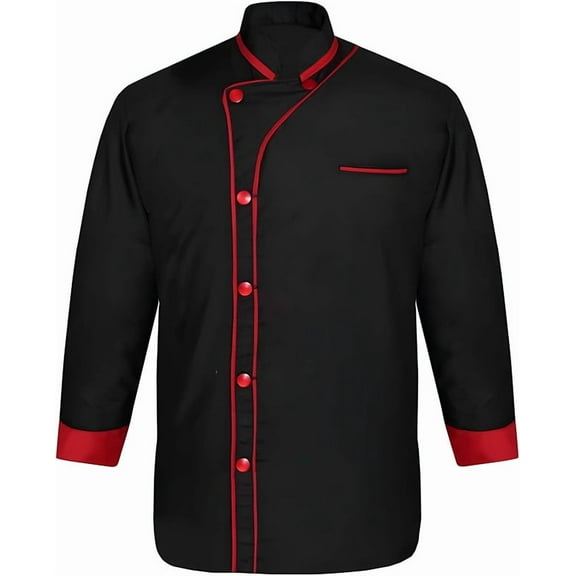 Men's Black with multicolor piping 3/4 sleeve chef coat size ( S-6XL )
