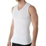 Mens Blackspade 9208 Body Control Advanced Shaping V-Neck Tank White 2XL