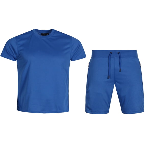 Men's Blank Classic Summer Outfit 2-Piece Set Short Sleeve T Shirts and Shorts