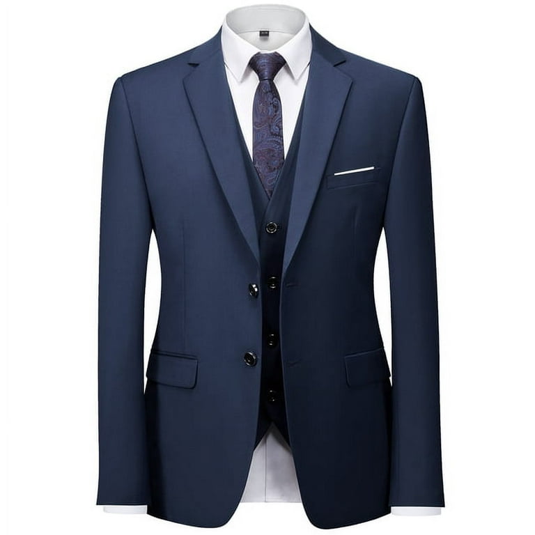 Men s Blazer Business Slim Official Solid Color Groom Dress Coat High Quality Plus size Fashion Suit Jacket Walmart