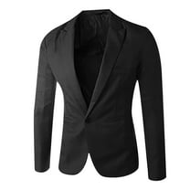 Men's Blazer Casual Sport Coats Slim Fit One Button Suit Jacket Lightweight Sports Jacket Black XXL