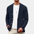 thumbnail image 1 of Men's Blazer Jacket, Cotton Linen Sports Coats Loose Fitting Button Work Blazers Business Suit Jackets Packable Jacket Navy S, 1 of 7