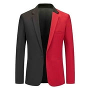 BUFGACEH Men's Blazers Casual Sport Coats Slim Color Block One Button Business Suit Jacket Lightweight Jackets For Dinner,Prom