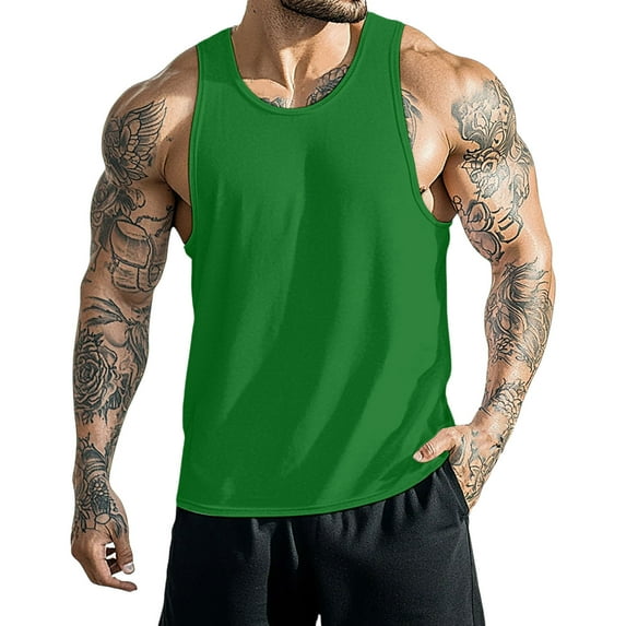 Men's Blend Round Neck Sleeveless Casual Summer Tank Top for Everyday Comfort and Stylish Wear Fashion Mens Muscle Gym Tank Top Breathable Sleeveless Shirts for Active Men