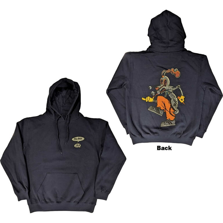 Men s Blink 182 Roger Rabbit Hooded Sweatshirt Medium Navy Blue Walmart