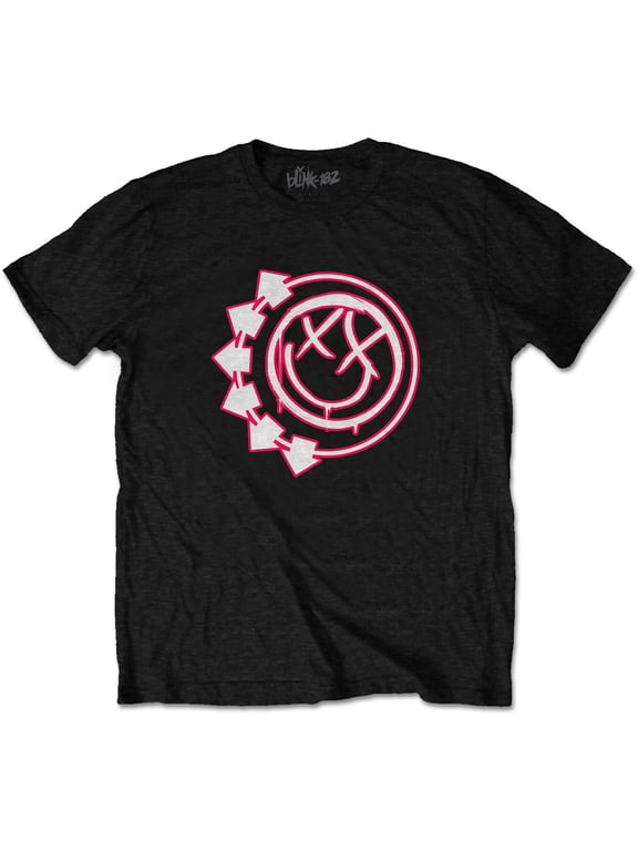 Men's Blink 182 Six Arrow Smiley Slim Fit T-shirt Small Black