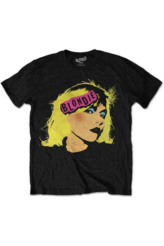 Men's Blondie Punk Logo T-shirt Medium Black