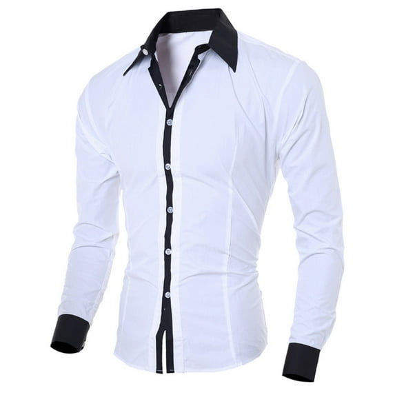 Men's Blouse Slim Casual Shirt Personality Fashion Long Sleeved Top Men Shirts