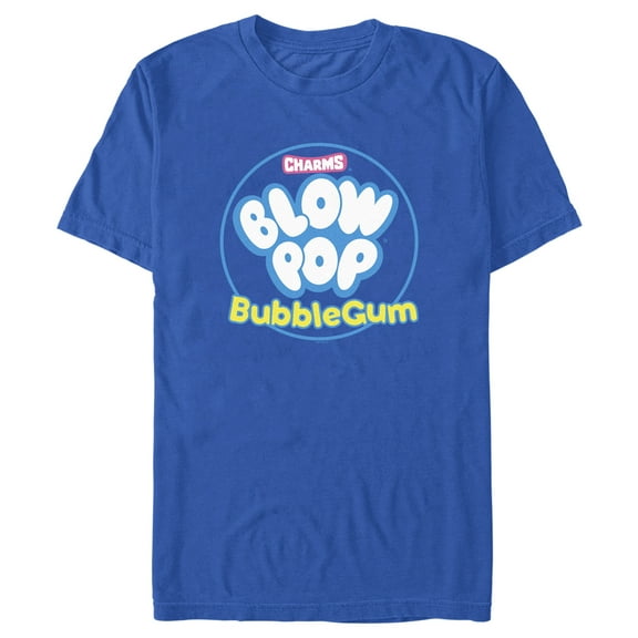 Men's Blow Pop Bubble Gum Emblem Graphic Tee Royal Blue Small