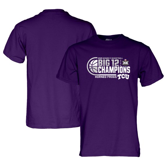 Men's Blue 84  Purple TCU Horned Frogs 2025 Big 12 Women's Basketball Conference Tournament Champions Locker Room