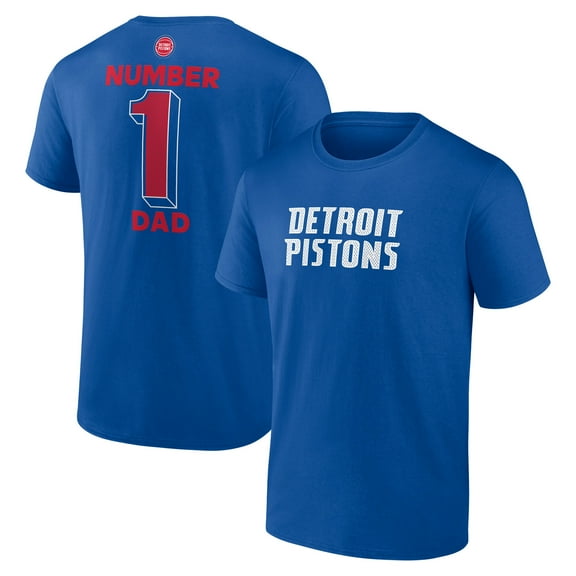 Men's Blue Detroit Pistons #1 Dad Jersey T-Shirt