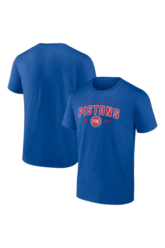 Men's Blue Detroit Pistons Rebel Logo T-Shirt