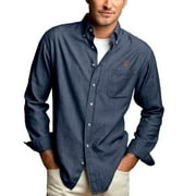 Men's Blue Indiana Hoosiers Hudson Denim Long Sleeve Button-Down Shirt