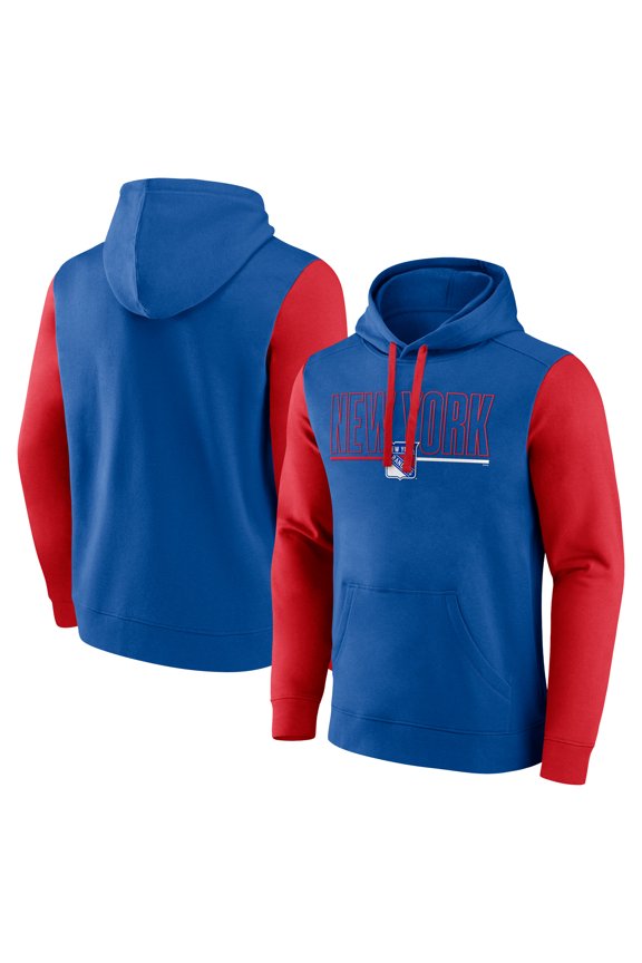 Men's Logo Athletic Blue New York Rangers Deliver Fleece Pullover Hoodie