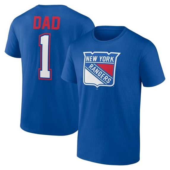 Men's Blue New York Rangers Father's Day #1 Dad T-Shirt