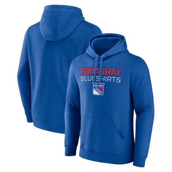 Men's Blue New York Rangers Shout Out Pullover Hoodie