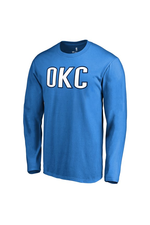 Men's Blue Oklahoma City Thunder Alternate Logo Long Sleeve T-Shirt