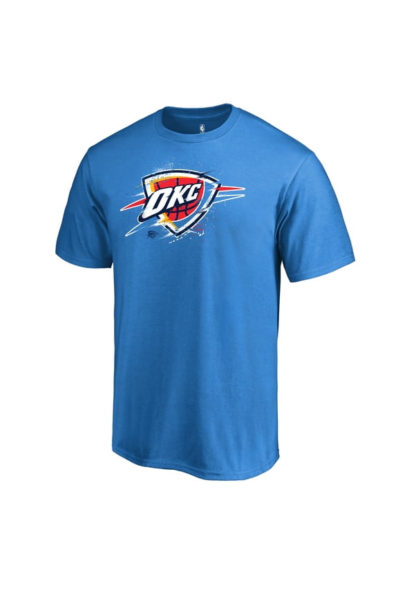 Men's Blue Oklahoma City Thunder Splatter Logo T-Shirt
