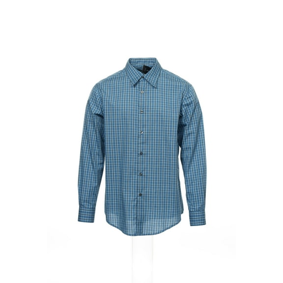 Men's Blue Plaid Button Down Shirt