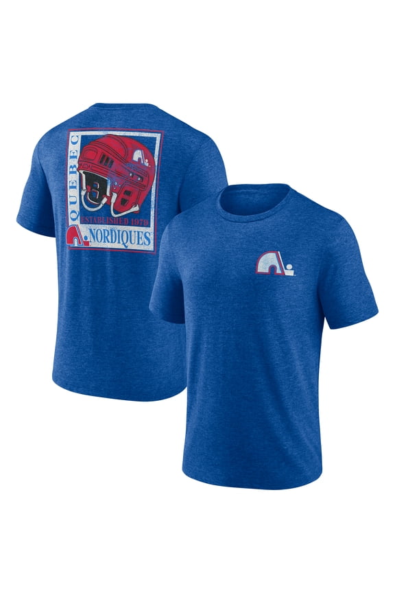 Men's Blue Quebec Nordiques Earnest Will Tri-Blend T-Shirt