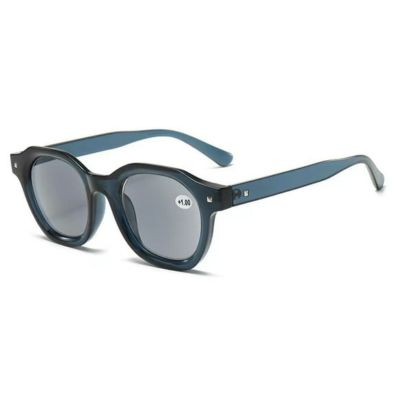 Men's Blue Reading Glasses Women's Square Classic Tinted Gray Sunglasses Readers UV +1.50