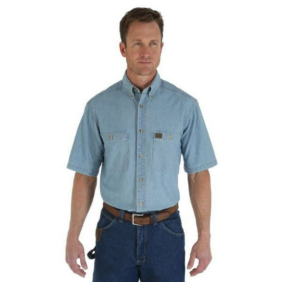 Men's Blue Riggs Workwear Chambray Work Shirt - 3W531bl