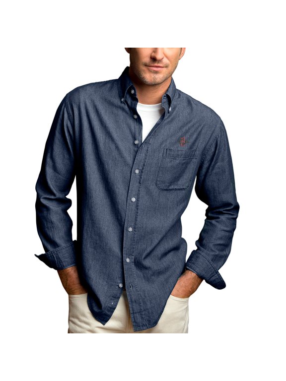 Men's Blue San Diego State Aztecs Hudson Denim Long Sleeve Button-Down Shirt