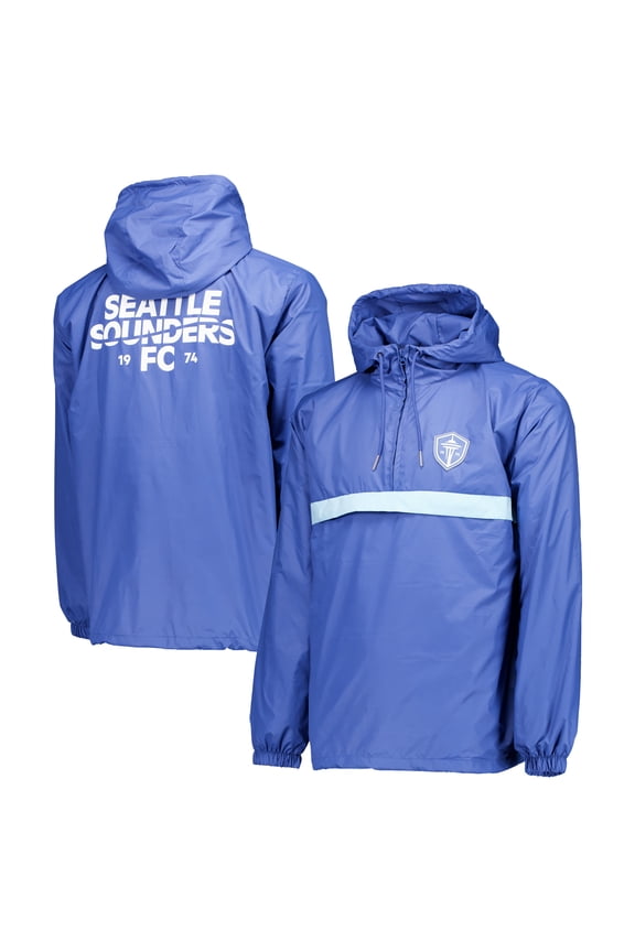 Men's Blue Seattle Sounders FC Anorak Quarter-Zip Jacket