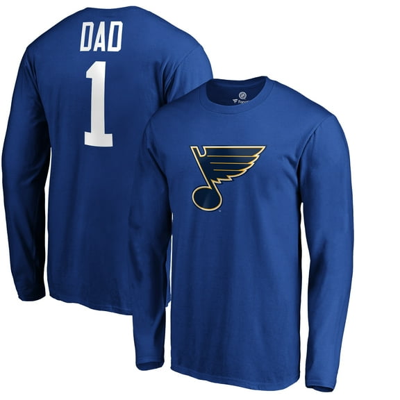 Men's Blue St. Louis Blues #1 Dad Long Sleeve T-Shirt