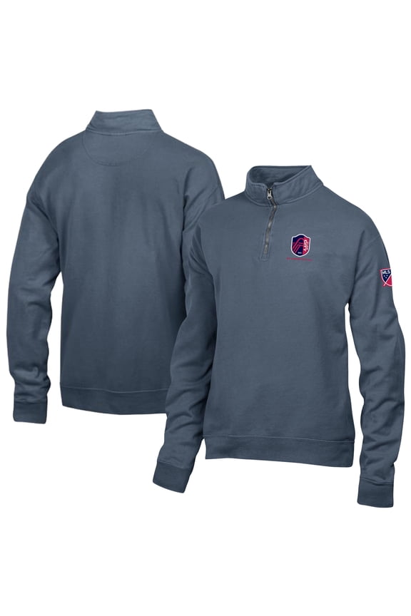 Men's Blue St. Louis CITY SC Logo ComfortWash Fleece Quarter-Zip Jacket
