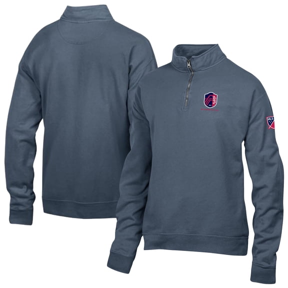 Men's Blue St. Louis CITY SC Logo ComfortWash Fleece Quarter-Zip Jacket