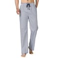 thumbnail image 1 of Men's Blue Strip Pajama Pants Cotton Slim Fit Pajamas Bottoms Lounge Sleepwear,Drawstring Elastic Waist Nightwear Long Pants with Side Pockets,Soft Comfy Homewear Straight Leg,S-2XL Blue, 1 of 5