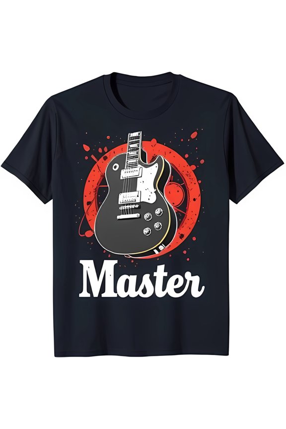 Men's Blue T-Shirt with Black Graphic and 'Master' Print