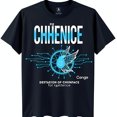 thumbnail image 1 of Men's Blue T-Shirt with Bold 'CHHENICE' Text & Light Blue Wing Graphic, 1 of 5