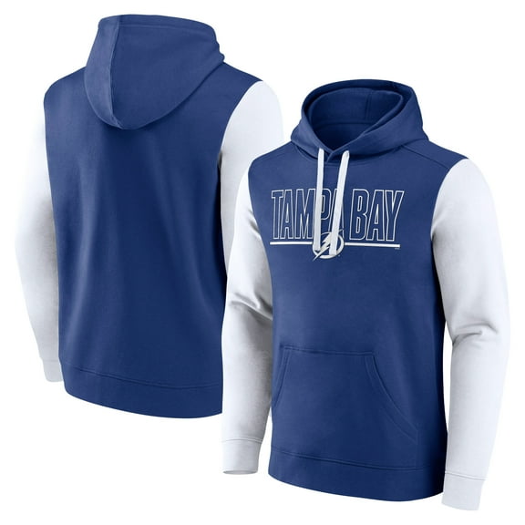 Men's Logo Athletic Blue Tampa Bay Lightning Deliver Fleece Pullover Hoodie