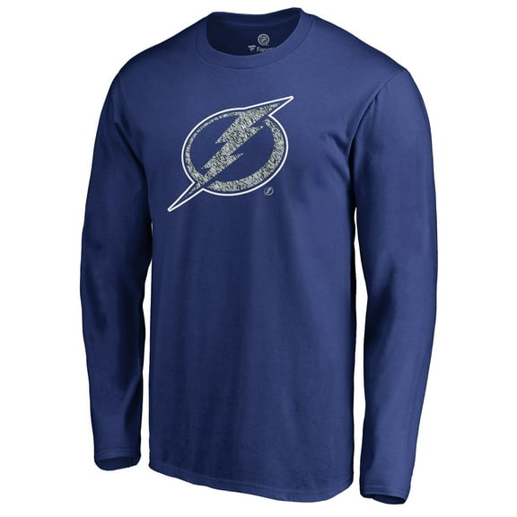 Men's Blue Tampa Bay Lightning Static Logo Long Sleeve T-Shirt