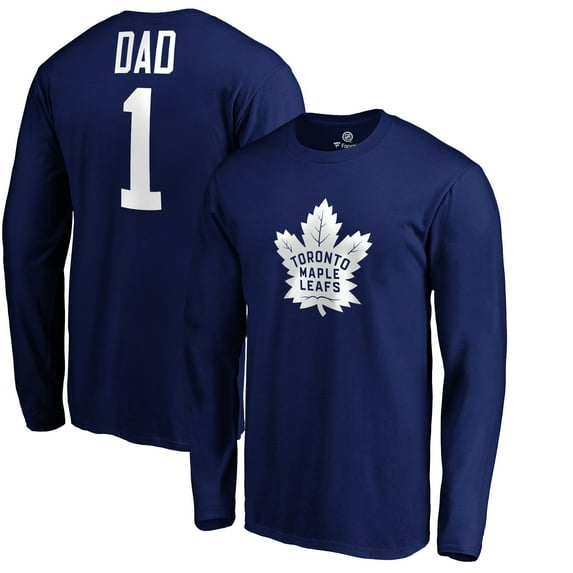 Men's Blue Toronto Maple Leafs #1 Dad Long Sleeve T-Shirt