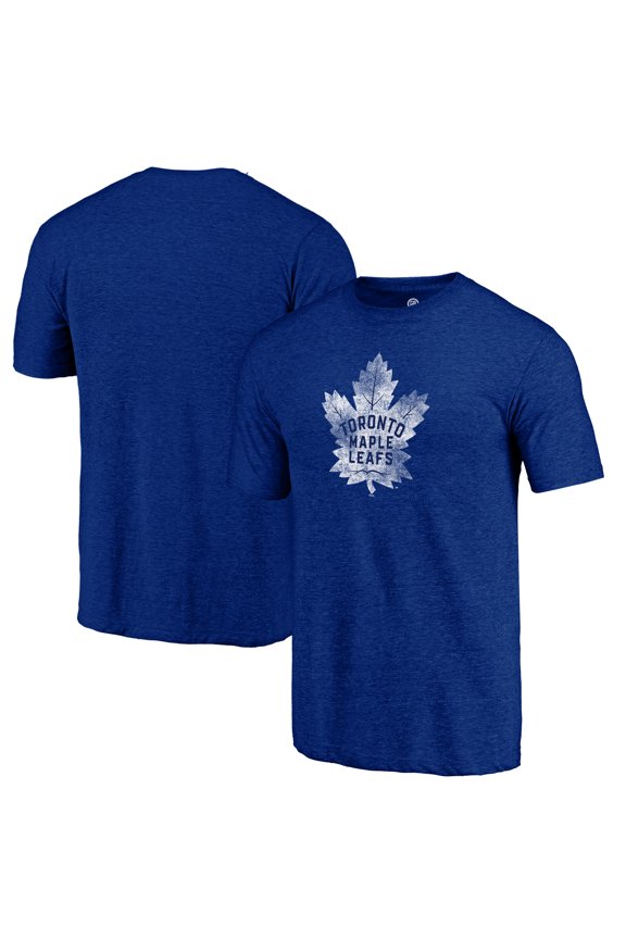 Men's Blue Toronto Maple Leafs Distressed Logo Tri-Blend T-Shirt